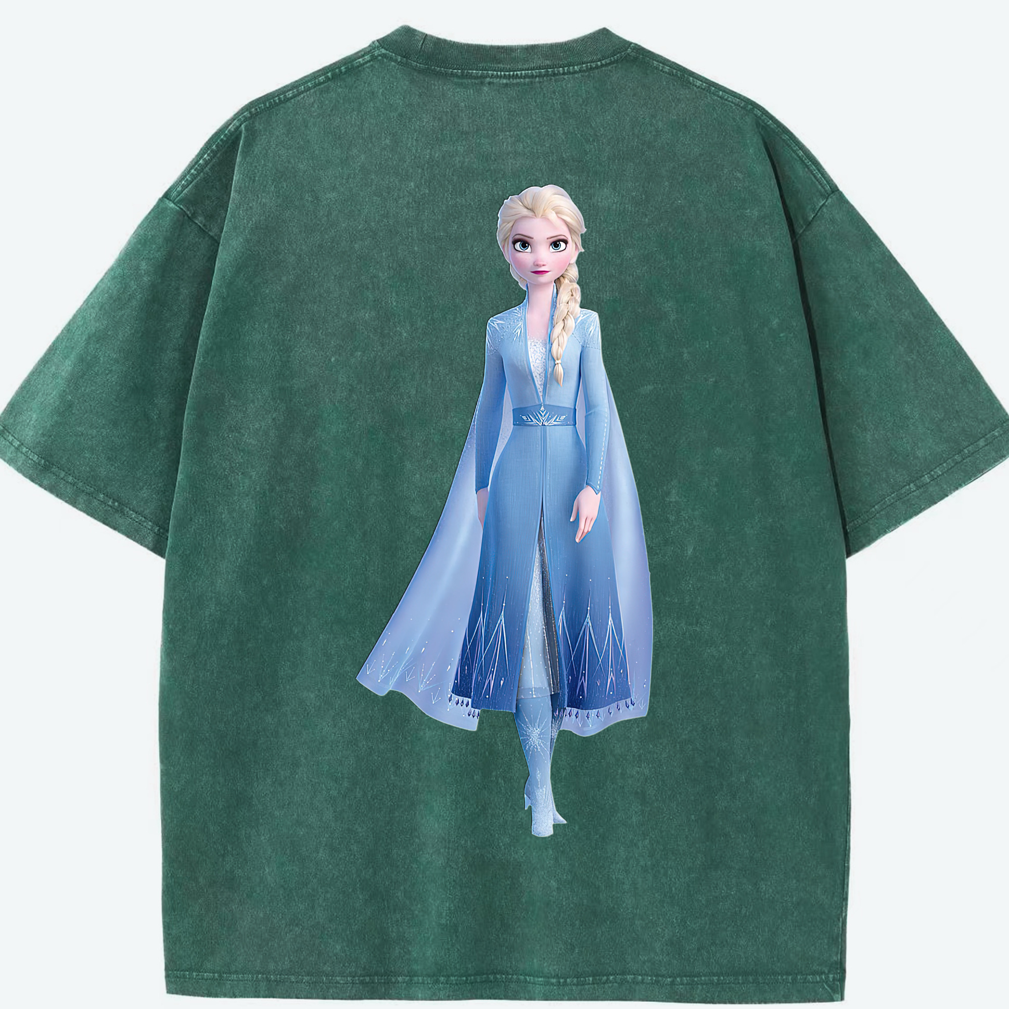 （画像用） アナと雪の女王 アンナ エルサ Frozen Anna Elsa 綿100% ヴィンテージ風 半袖Tシャツ（背面プリント）
